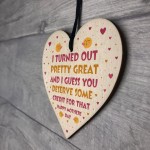 Funny Gift For Mum For Mothers Day Birthday Wooden Heart Gift