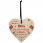 Quirky Gift For Mum Birthday Christmas Wood Heart Gift For Her