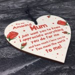 Quirky Gift For Mum Birthday Christmas Wood Heart Gift For Her