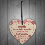 Special Gift For Auntie Sister Wooden Heart Auntie Birthday