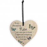 Nan Gift For Birthday Christmas Wood Heart Gift For Her Thankyou