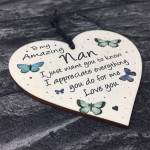 Nan Gift For Birthday Christmas Wood Heart Gift For Her Thankyou