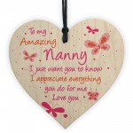 Nanny Gift For Birthday Christmas Wooden Heart Gift For Her