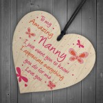 Nanny Gift For Birthday Christmas Wooden Heart Gift For Her