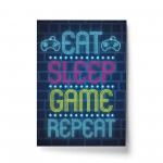 Neon Gaming Print Gamer Bedroom Gifts Wall Art Gaming Poster