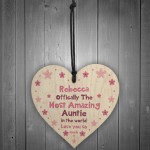 Auntie Gift For Birthday Personalised Wood Heart Gift For Sister