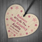 Auntie Gift For Birthday Personalised Wood Heart Gift For Sister