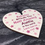 Auntie Gift For Birthday Personalised Wood Heart Gift For Sister