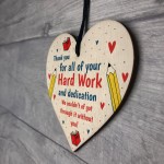 Special Thank You Gift For Teacher Teaching Assistant Wood Heart