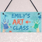 Personalised Art Classroom Sign Playroom School Hanging Plaque