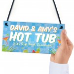 Personalised Hot Tub Sign Accessories Novelty Garden Plaque Shed