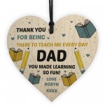 Personalised Thank You Gift For Dad Wood Heart Teacher Gifts