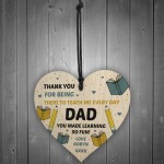 Personalised Thank You Gift For Dad Wood Heart Teacher Gifts