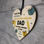 Personalised Thank You Gift For Dad Wood Heart Teacher Gifts