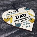 Personalised Thank You Gift For Dad Wood Heart Teacher Gifts