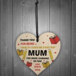 Personalised Thank You Gift For Mum Wood Heart Teacher Gifts