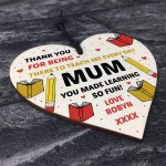 Personalised Thank You Gift For Mum Wood Heart Teacher Gifts