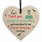 Personalised Thank You Gift For Nurse Doctor Wood Heart Gift