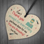 Personalised Thank You Gift For Nurse Doctor Wood Heart Gift