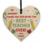 Personalised Thank You Gift For Mummy Wood Heart Teacher Gifts