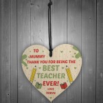 Personalised Thank You Gift For Mummy Wood Heart Teacher Gifts