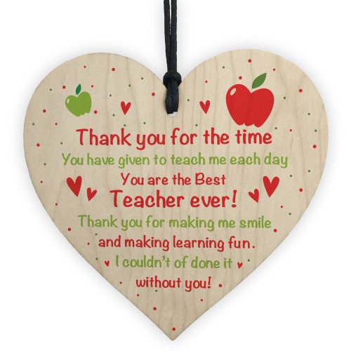 Novelty Thank You Gift For Teacher Teaching Assistant Heart