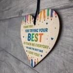 Thank You Gift For Dad Wood Heart Home School Teacher Gift