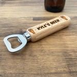 Personalised Wooden Beer Bottle Opener Gift For Him Birthday