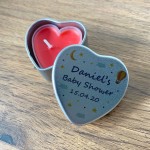 Personalised Baby Shower Gifts Metal Heart Sweet Tin Favours 