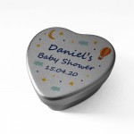 Personalised Baby Shower Gifts Metal Heart Sweet Tin Favours 