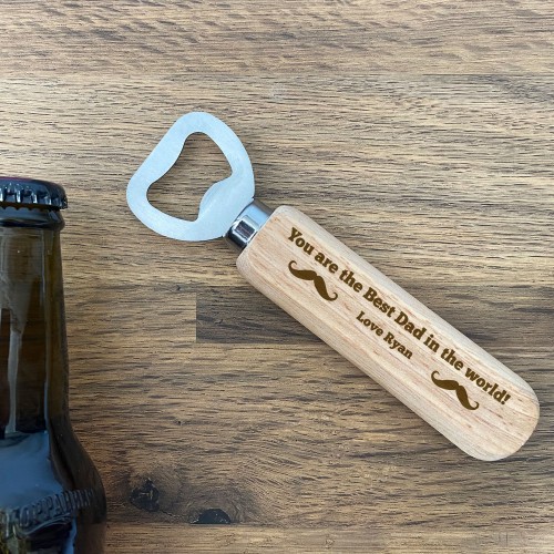 Quirky Gift For Dad Birthday Fathers Day Wooden Bottle Opener