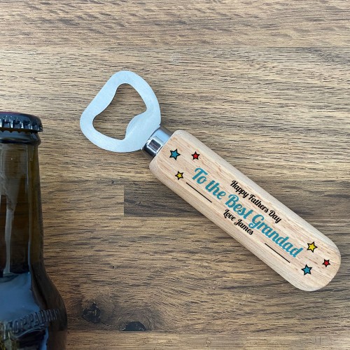 PERSONALISED Fathers Day Gift For Grandad Wood Bottle Opener