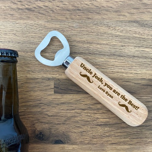 Quirky Gift For Uncle Birthday Fathers Day Wooden Bottle Opener