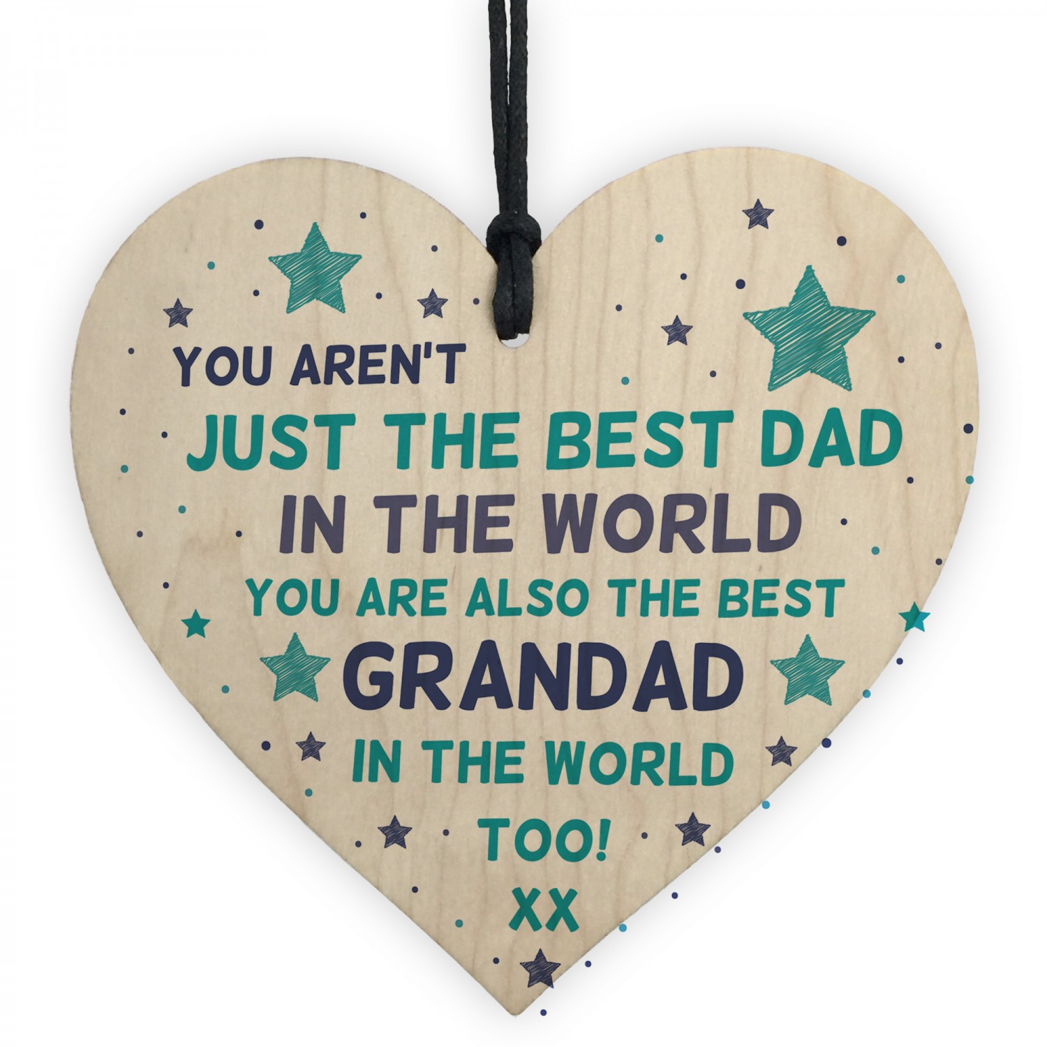 Best Dad Grandad Gift For Fathers Day Birthday Wooden Heart Gift