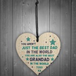 Best Dad Grandad Gift For Fathers Day Birthday Wooden Heart Gift