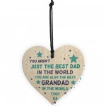 Best Dad Grandad Gift For Fathers Day Birthday Wooden Heart Gift