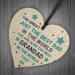 Best Dad Grandad Gift For Fathers Day Birthday Wooden Heart Gift