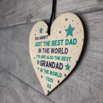 Best Dad Grandad Gift For Fathers Day Birthday Wooden Heart Gift