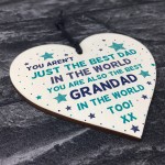 Best Dad Grandad Gift For Fathers Day Birthday Wooden Heart Gift