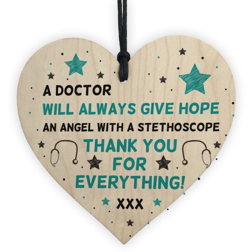 Special Thank You Gift For NHS Doctor Wooden Heart Hospital Gift