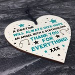 Special Thank You Gift For NHS Doctor Wooden Heart Hospital Gift