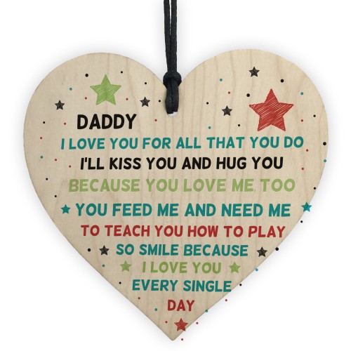 Special Gift For Dad Wooden Heart Fathers Day Gift For Dad