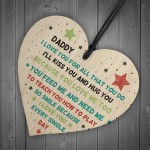 Special Gift For Dad Wooden Heart Fathers Day Gift For Dad