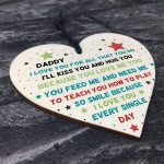 Special Gift For Dad Wooden Heart Fathers Day Gift For Dad