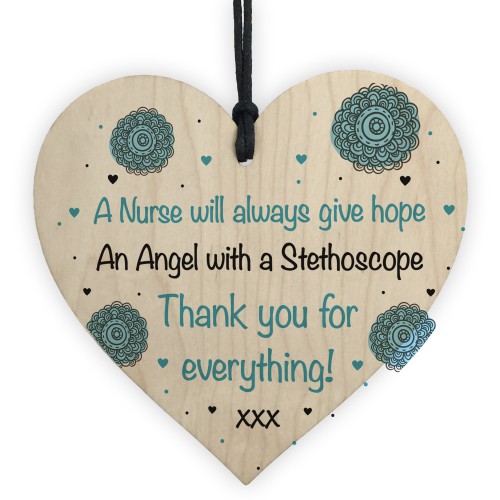 Special Thank You Gift For NHS Nurse Wooden Heart Hospital Gift