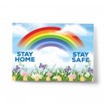 STAY HOME STAY SAFE Print Awareness Rainbow Support The NHS