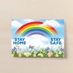 STAY HOME STAY SAFE Print Awareness Rainbow Support The NHS