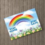 STAY HOME STAY SAFE Print Awareness Rainbow Support The NHS