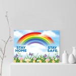 STAY HOME STAY SAFE Print Awareness Rainbow Support The NHS