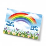 STAY HOME STAY SAFE Print Awareness Rainbow Support The NHS